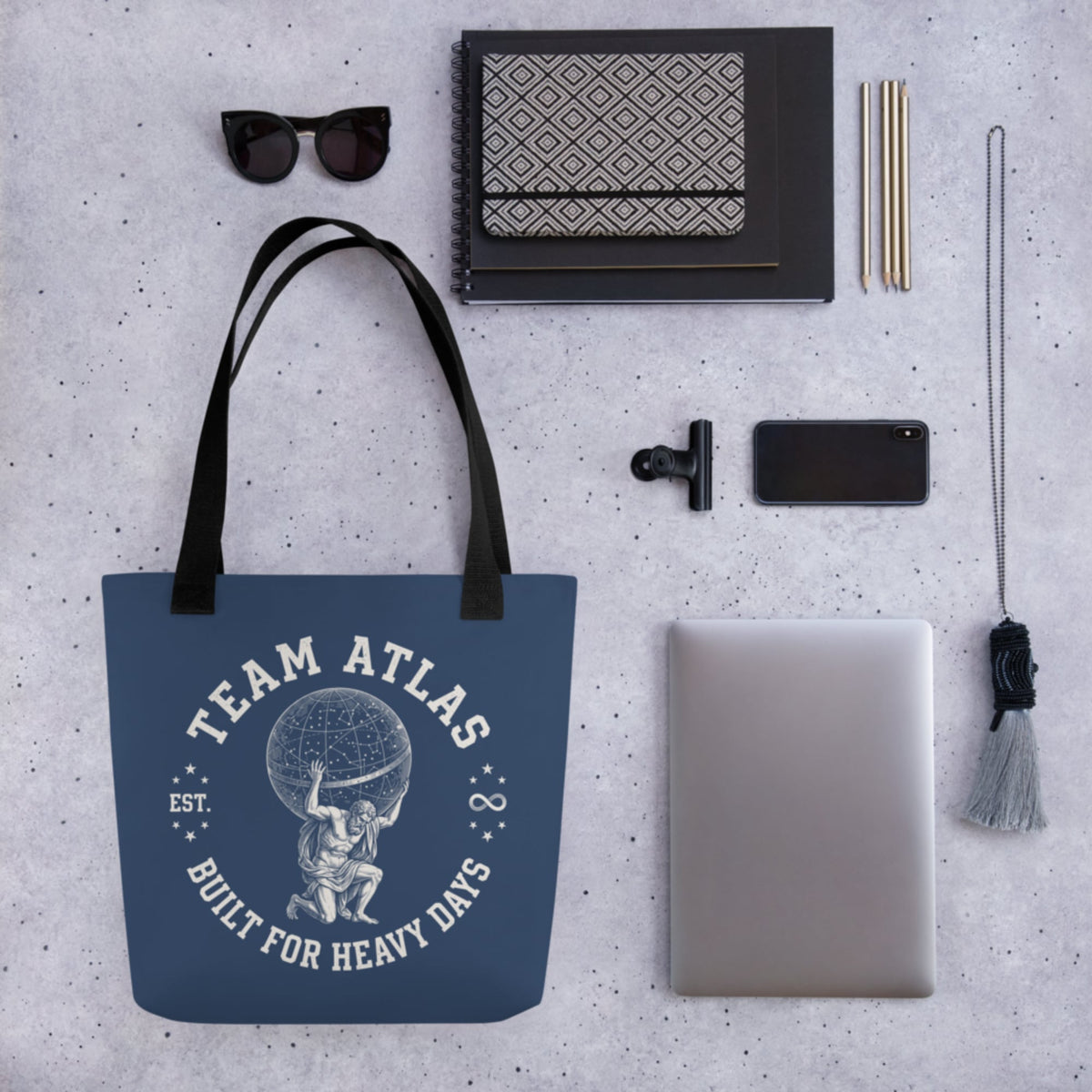 Team Atlas Built For Heavy Days Bag - history buff gift by HistoHead