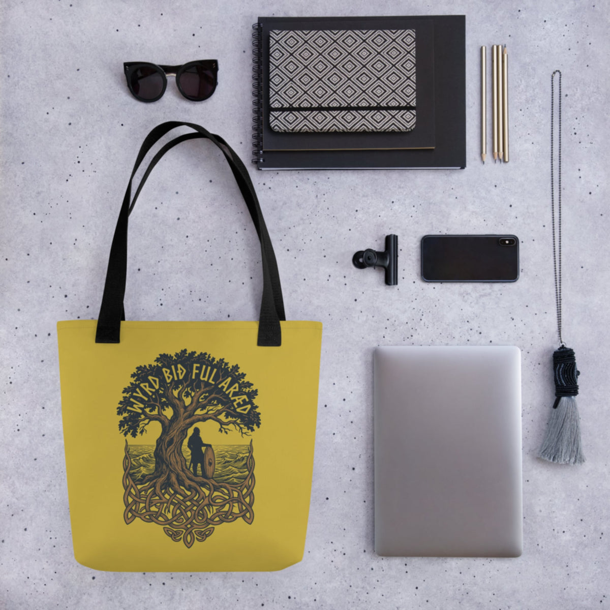 Old English Fate Is Inexorable Bag - history buff gift by HistoHead