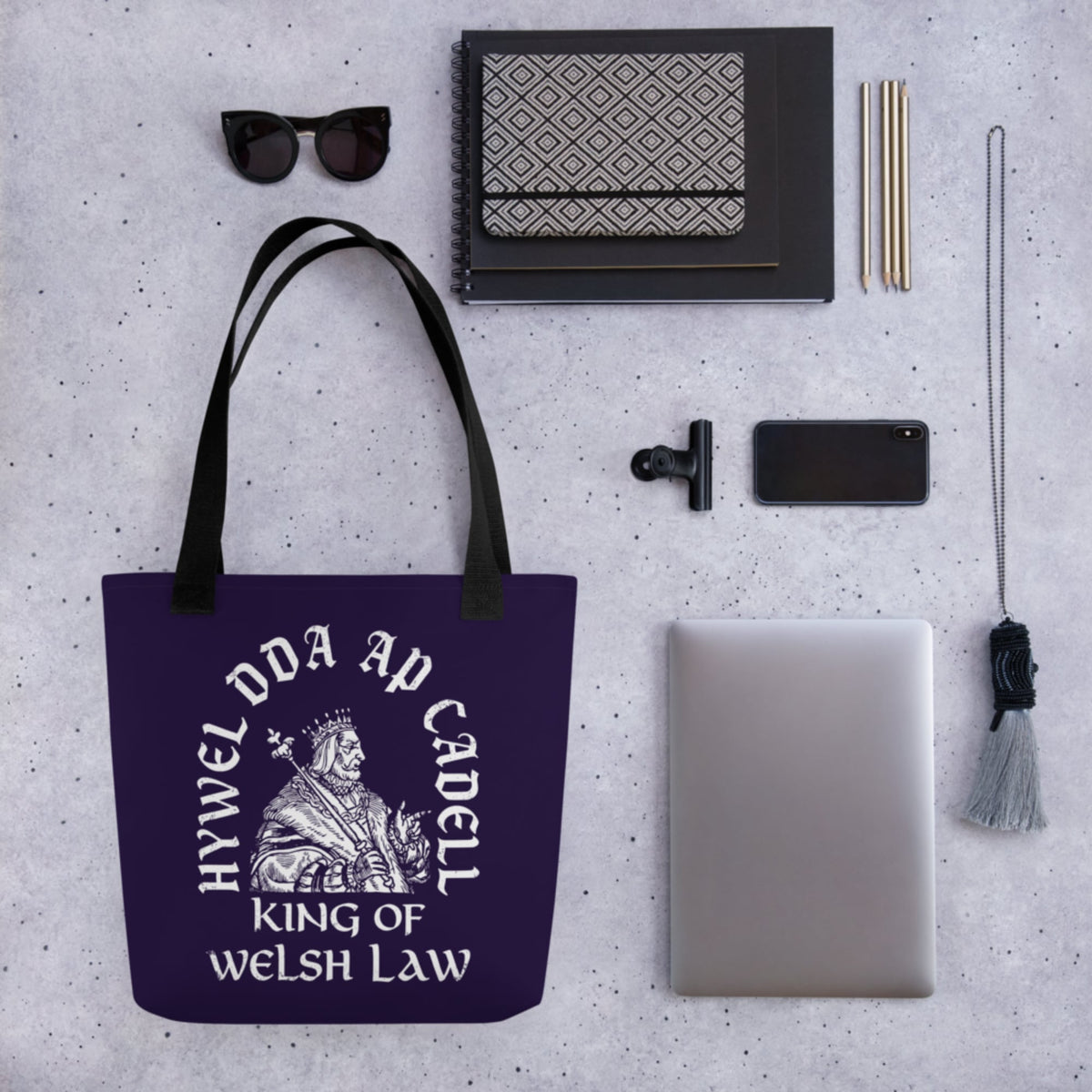 Hywel Dda King of Welsh Law Bag - history buff gift by HistoHead