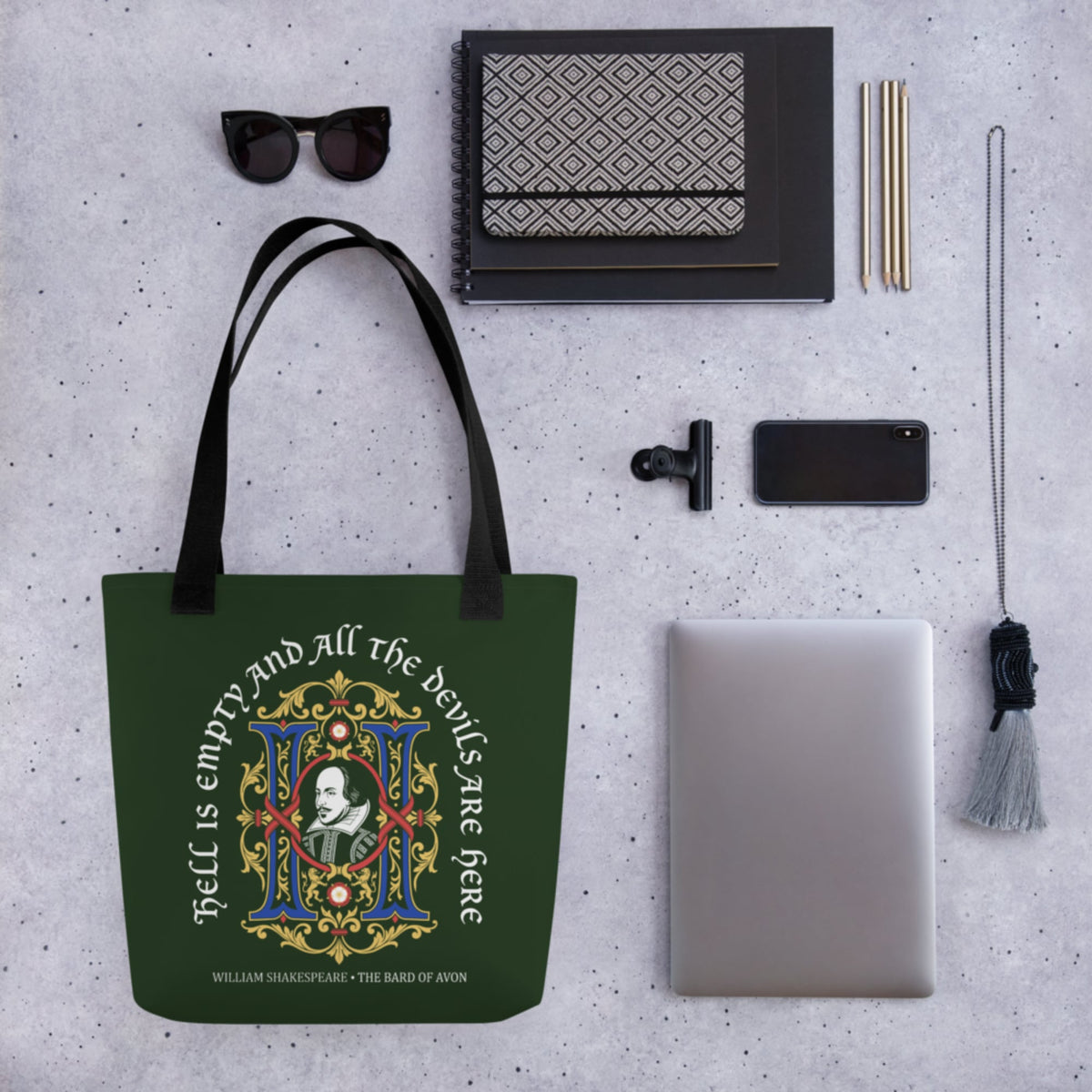Shakespeare Hell Is Empty Bag - history buff gift by HistoHead