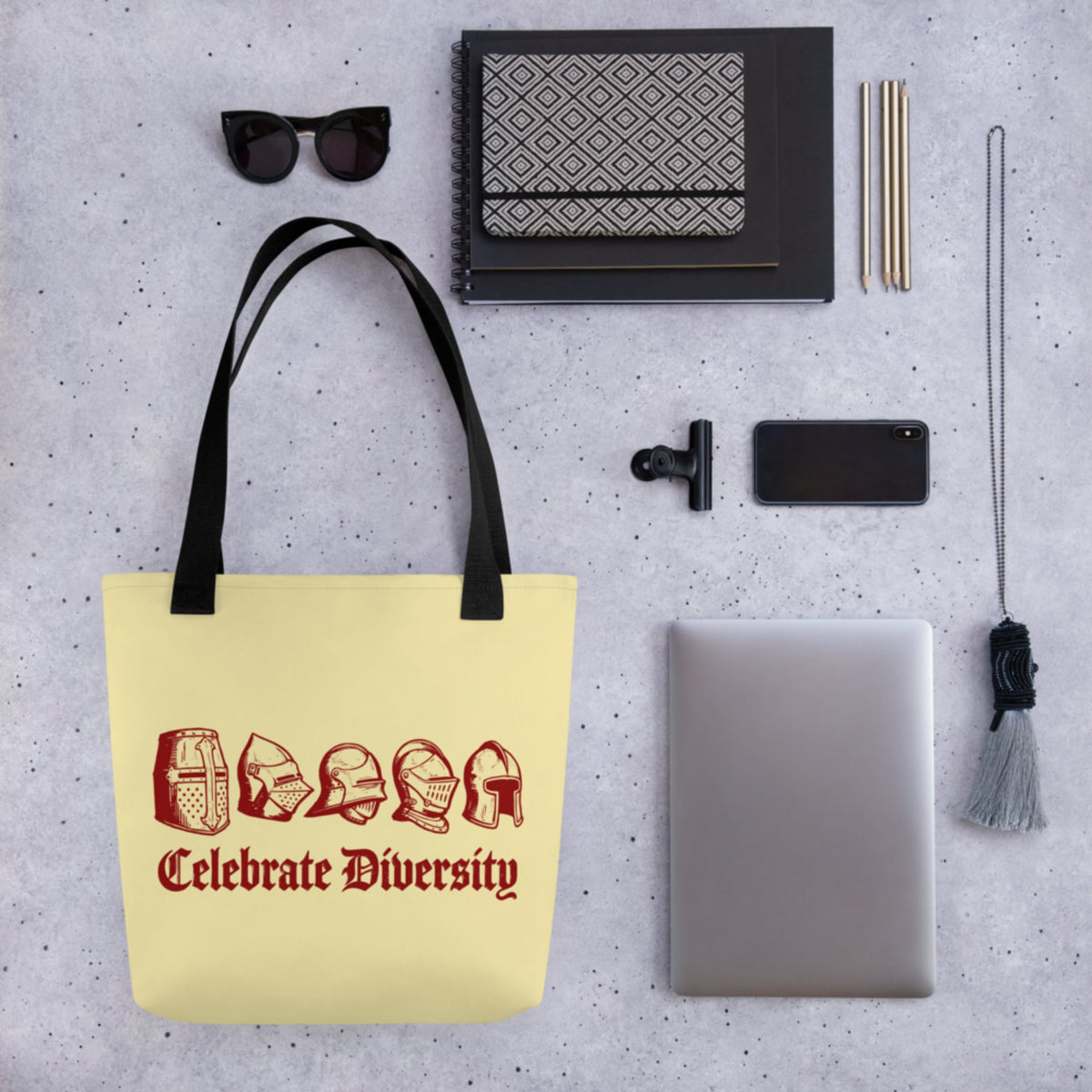 Celebrate Diversity Medieval Helmets Edition Bag - history buff gift by HistoHead