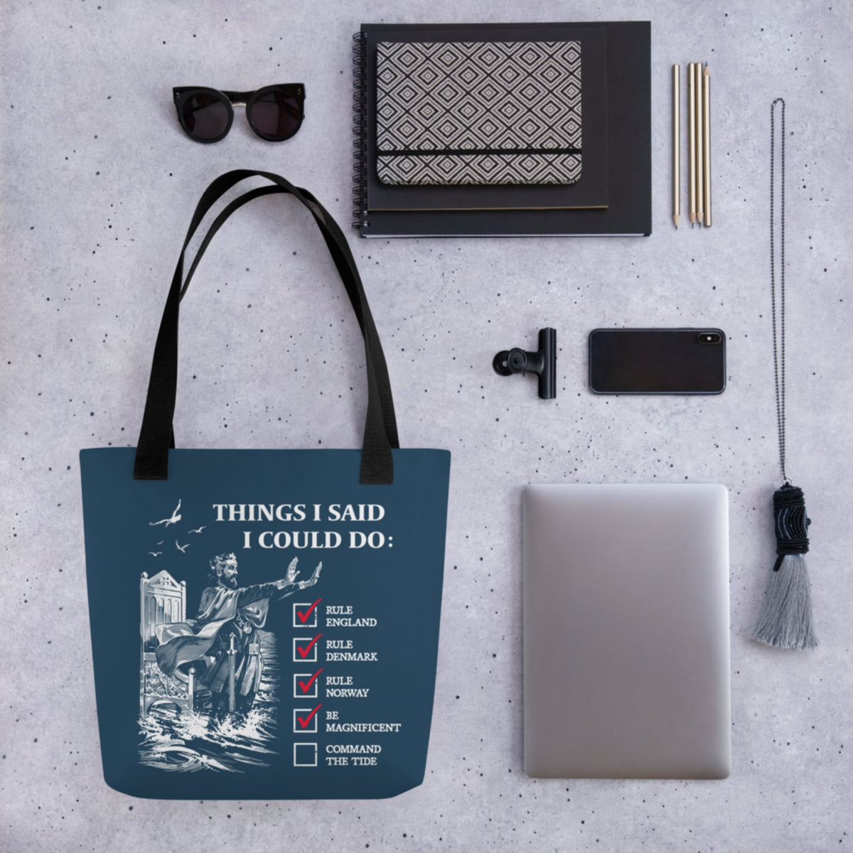 Cnut the Great Commanding the Tide Bag - history buff gift by HistoHead