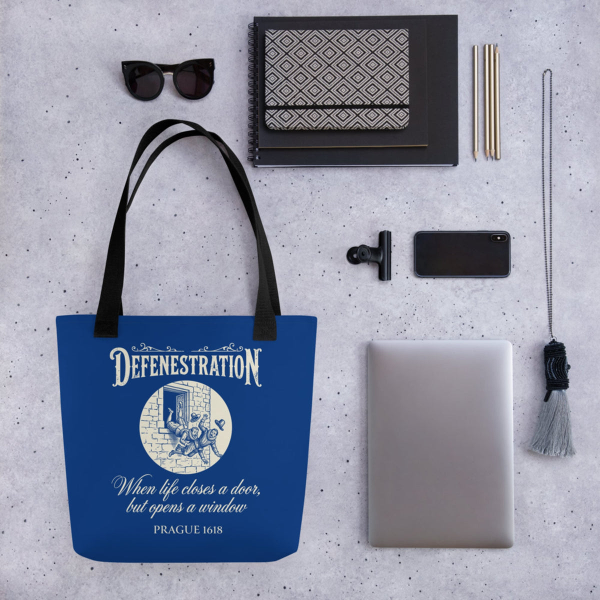 Defenestration When Life Closes A Door But Opens A Window Bag - history buff gift by HistoHead
