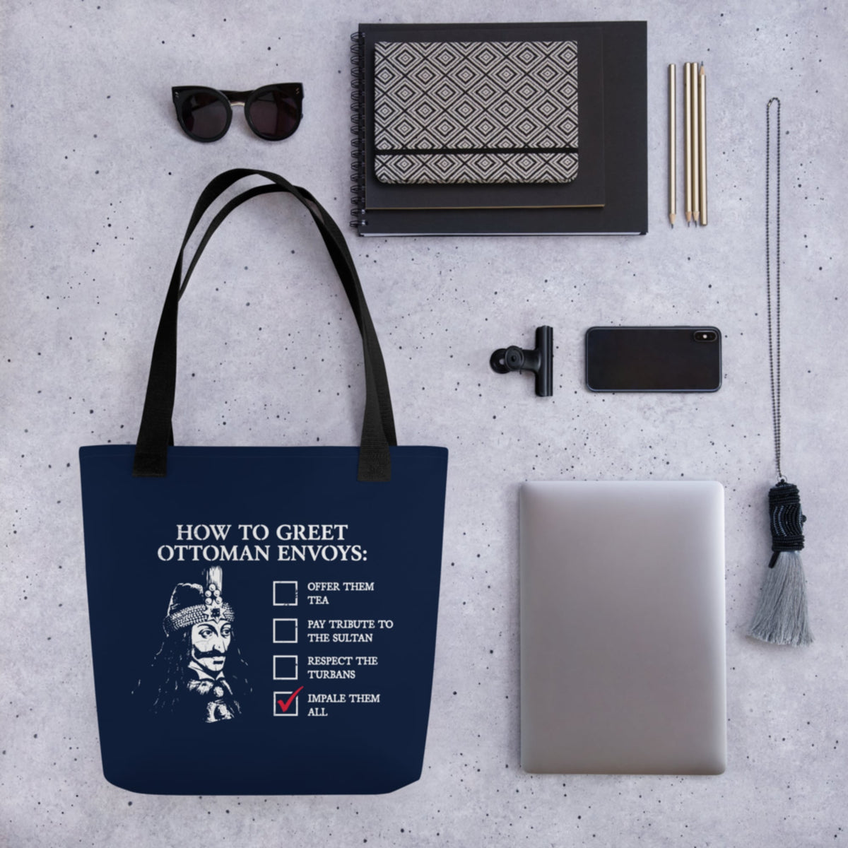 Vlad the Impaler How to Greet Guide Bag - history buff gift by HistoHead