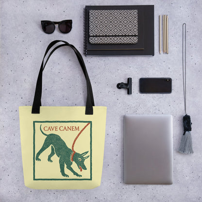 Cave Canem Pompeii Mosaic Bag - history buff gift by HistoHead