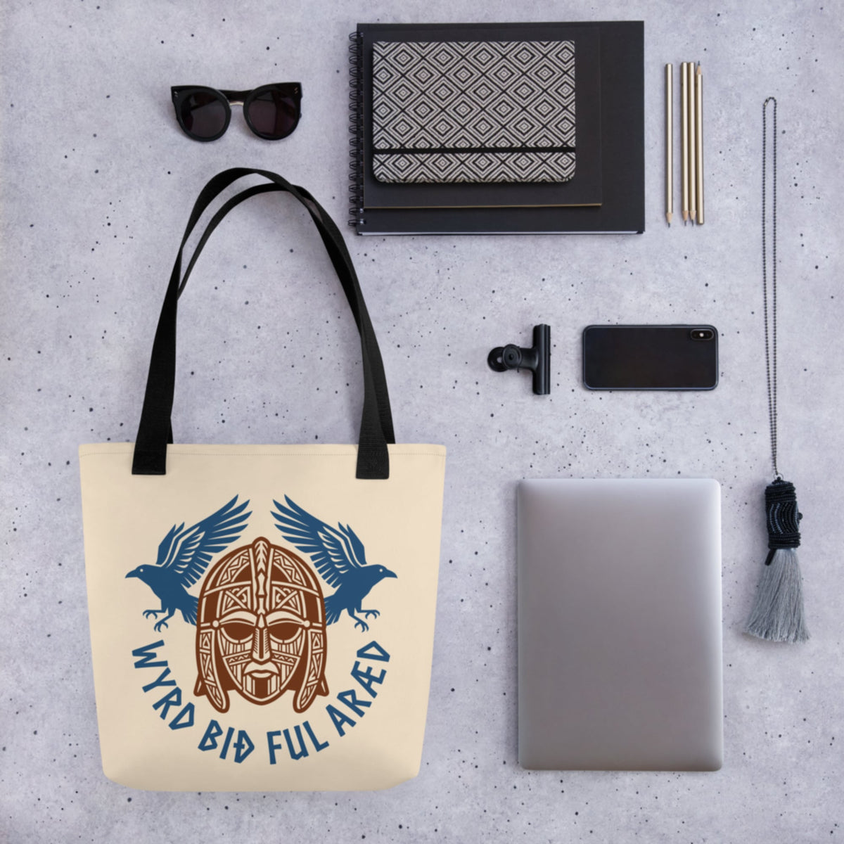 Wyrd Bið Ful Aræd Sutton Hoo Helmet Edition Bag - history buff gift by HistoHead