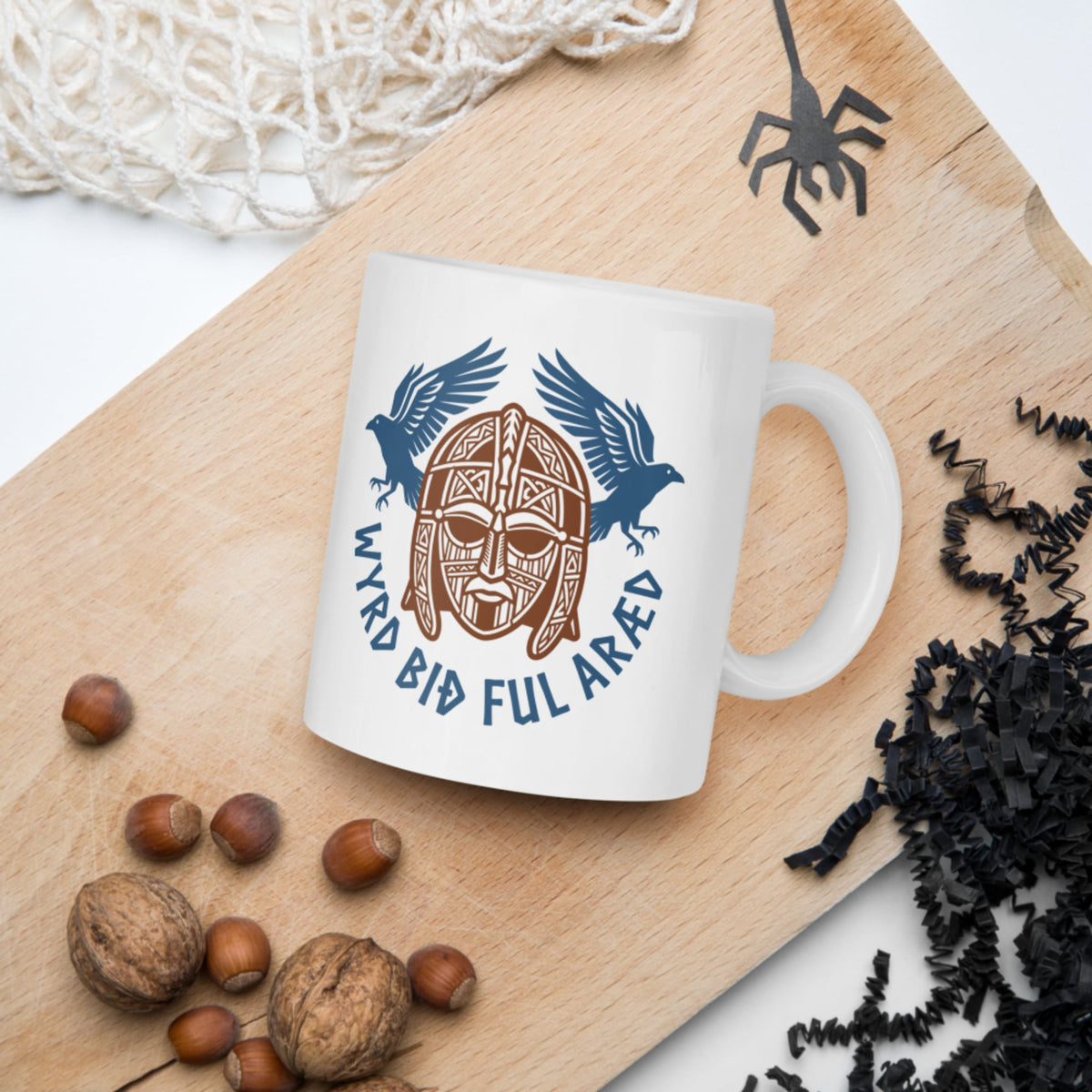 Wyrd Bið Ful Aræd Sutton Hoo Helmet Edition Mug - history buff gift by HistoHead