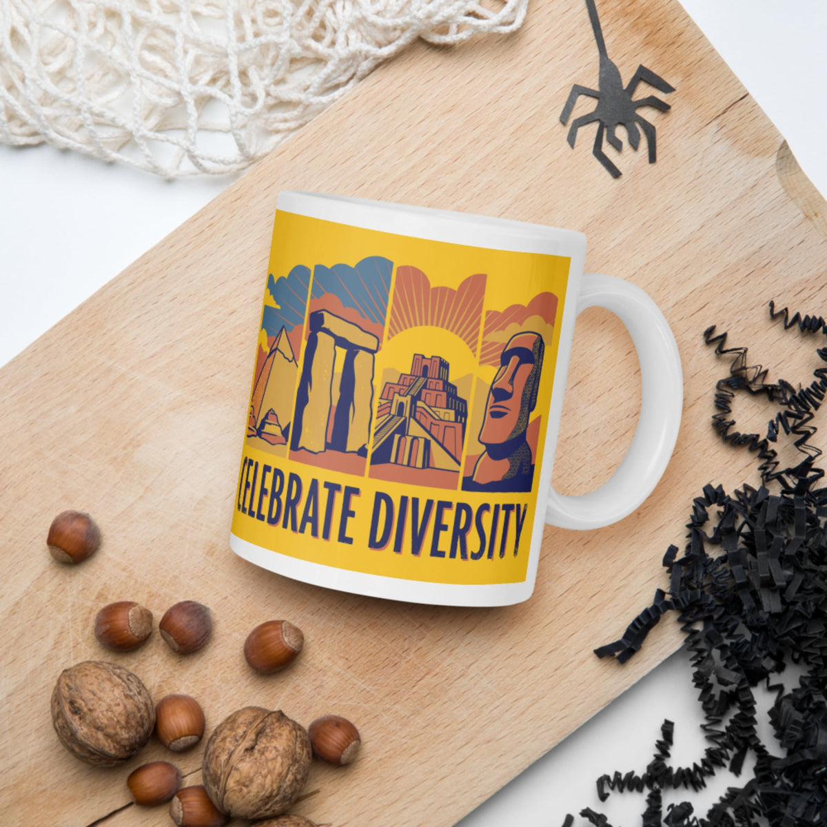 Celebrate Diversity Stone Wonders Edition Mug - history buff gift by HistoHead
