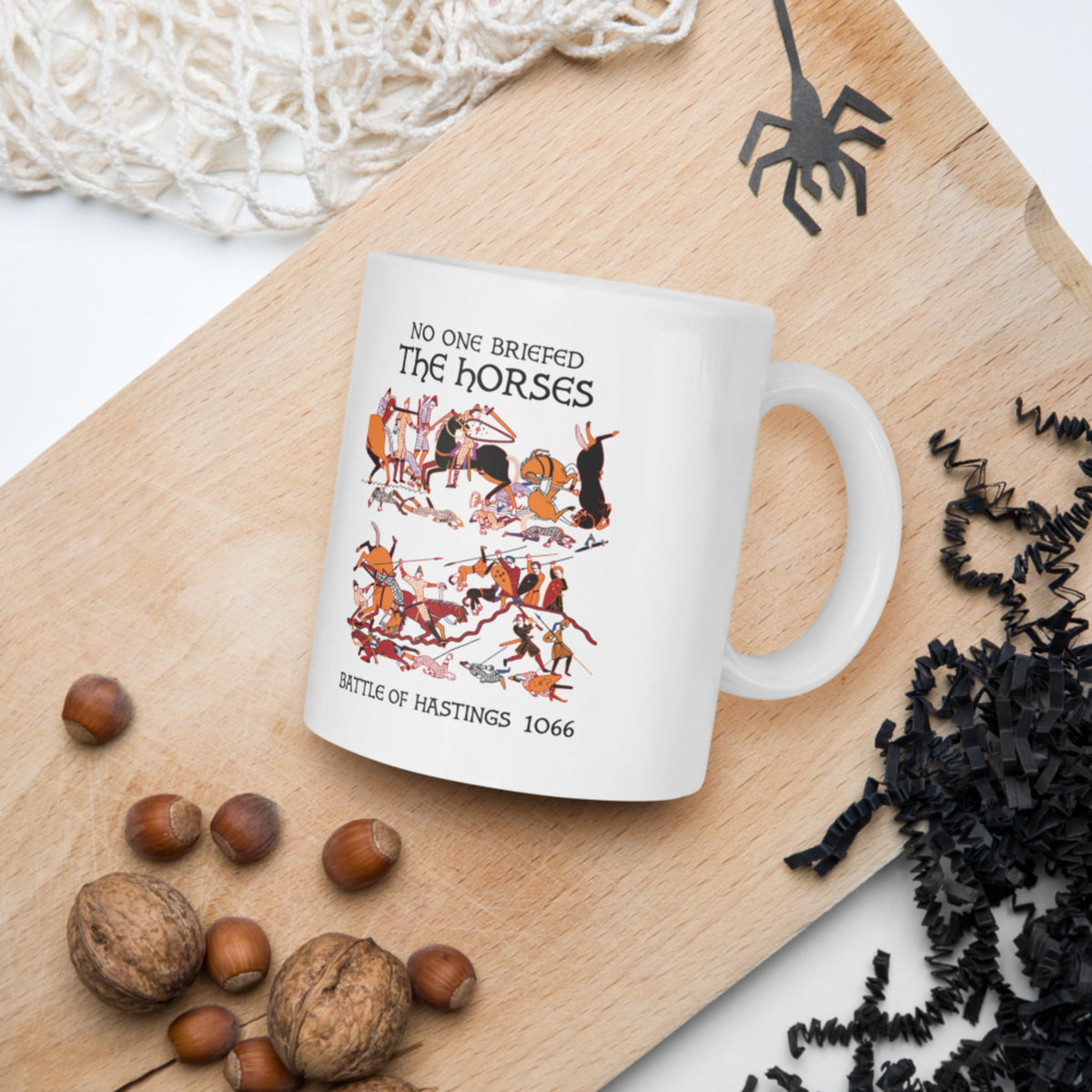Bayeux Tapestry No One Briefed the Horses Mug - history buff gift by HistoHead