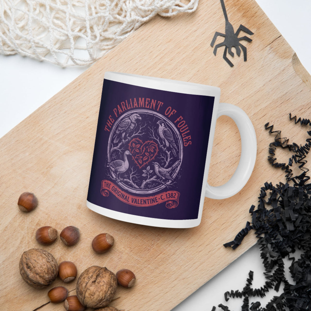 Chaucer Parliament of Foules Valentine Mug - history buff gift by HistoHead