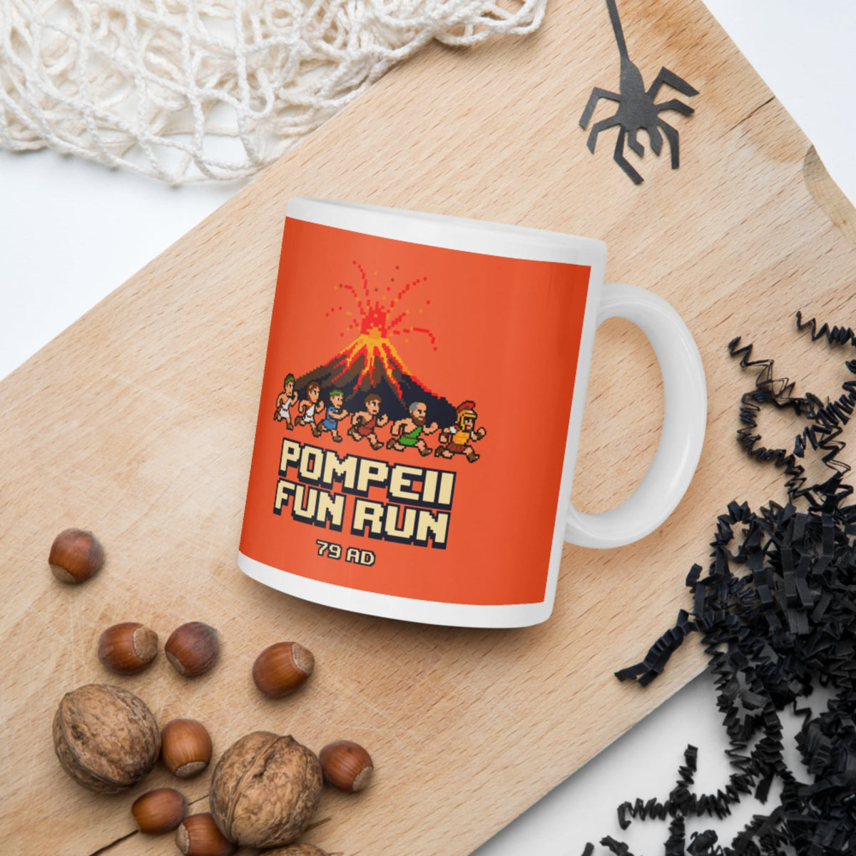 Pompeii Fun Run Pixel Art Mug - history buff gift by HistoHead
