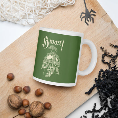 Hwæt Boar-Crested Helmet Mug - history buff gift by HistoHead