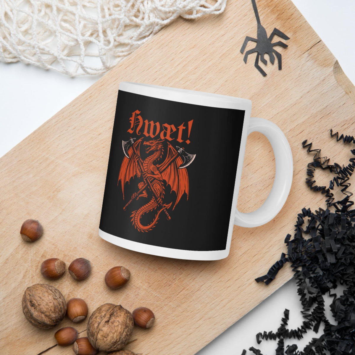 Hwæt Dragon Axe Mug - history buff gift by HistoHead