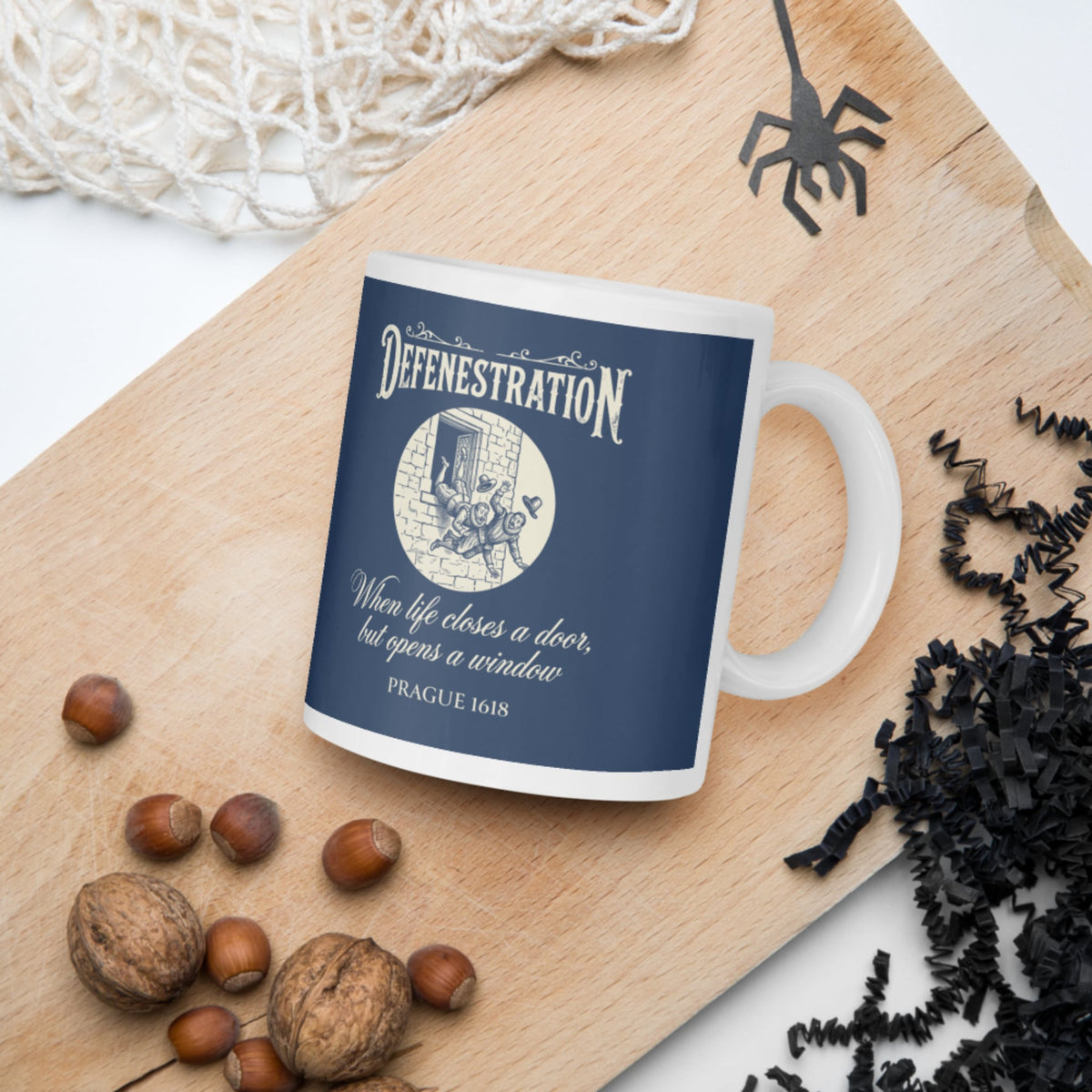 Defenestration When Life Closes A Door But Opens A Window Mug - history buff gift by HistoHead