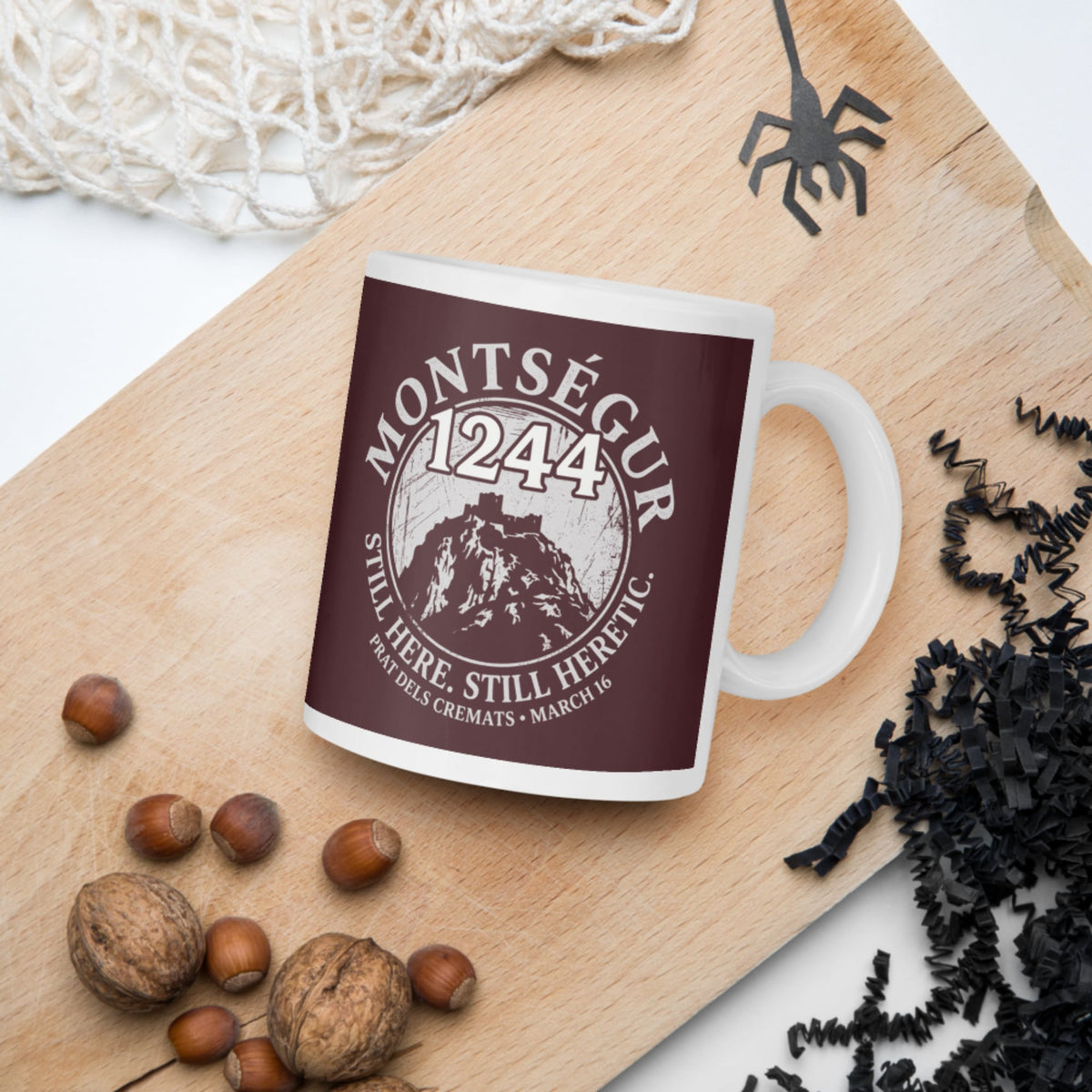 Montségur 1244 Still Here Still Heretic Mug - history buff gift by HistoHead