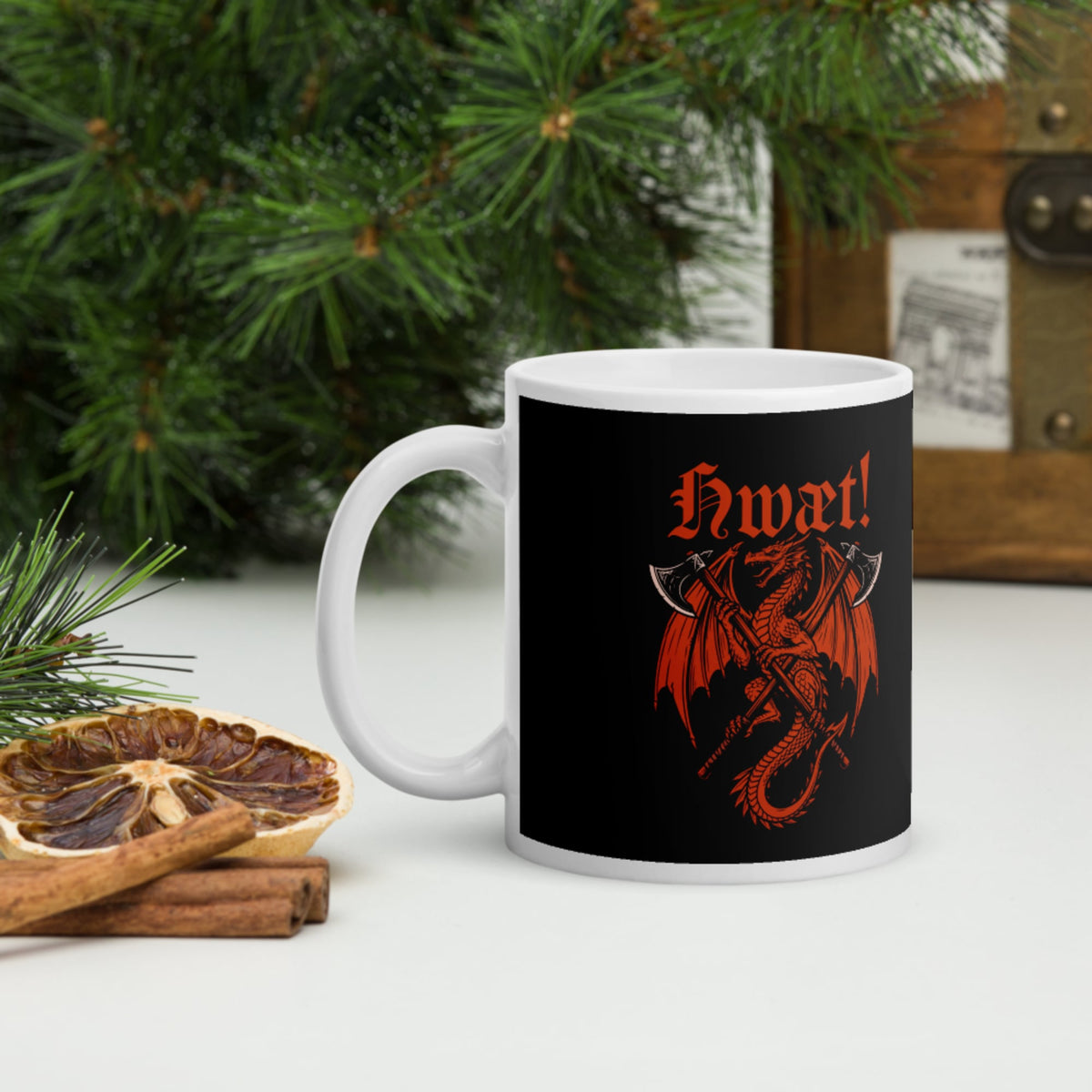 Hwæt Dragon Axe Mug - history buff gift by HistoHead