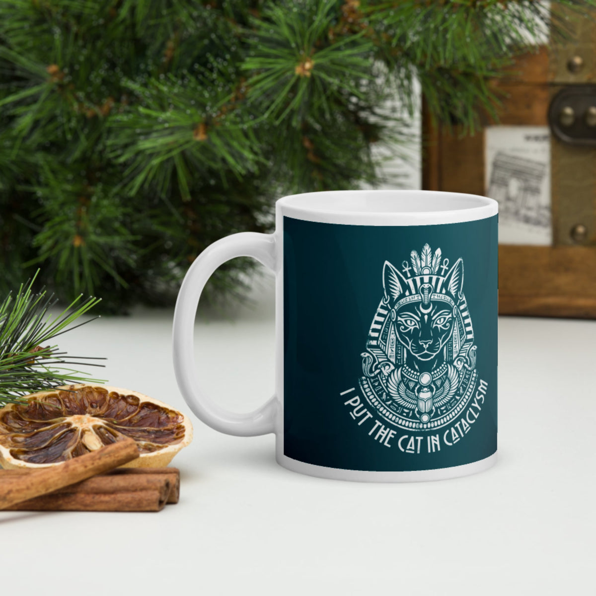 Bastet I Put the Cat in Cataclysm Mug - history buff gift by HistoHead