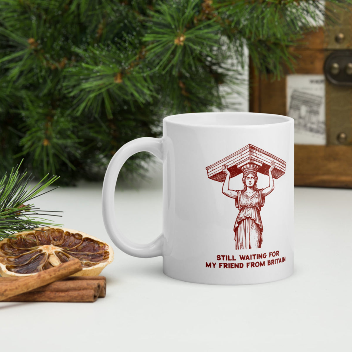 Caryatid Waiting for Her Friend Mug - history buff gift by HistoHead