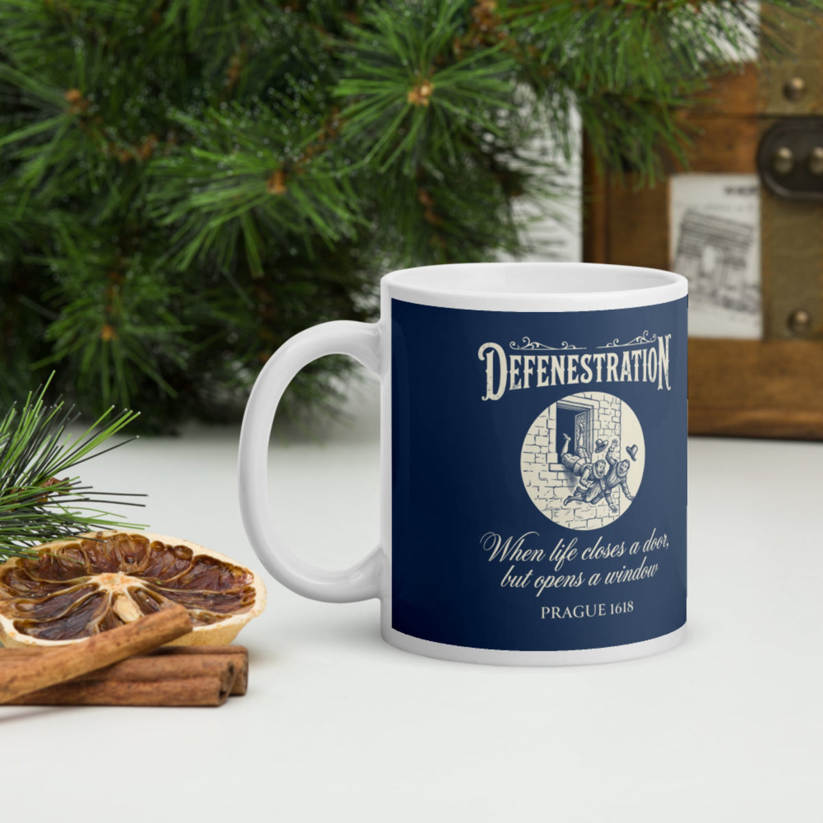Defenestration When Life Closes A Door But Opens A Window Mug - history buff gift by HistoHead