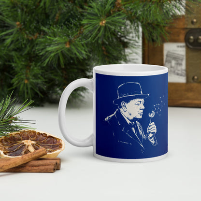 Winston Churchill Blowing Wishes Mug - history buff gift by HistoHead