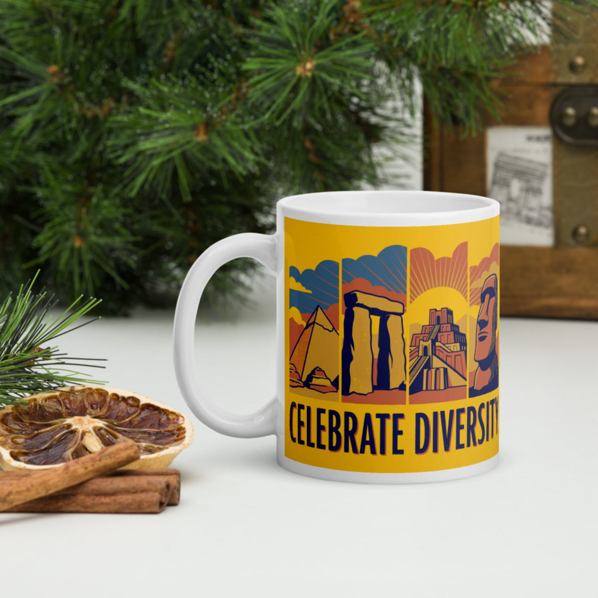 Celebrate Diversity Stone Wonders Edition Mug - history buff gift by HistoHead