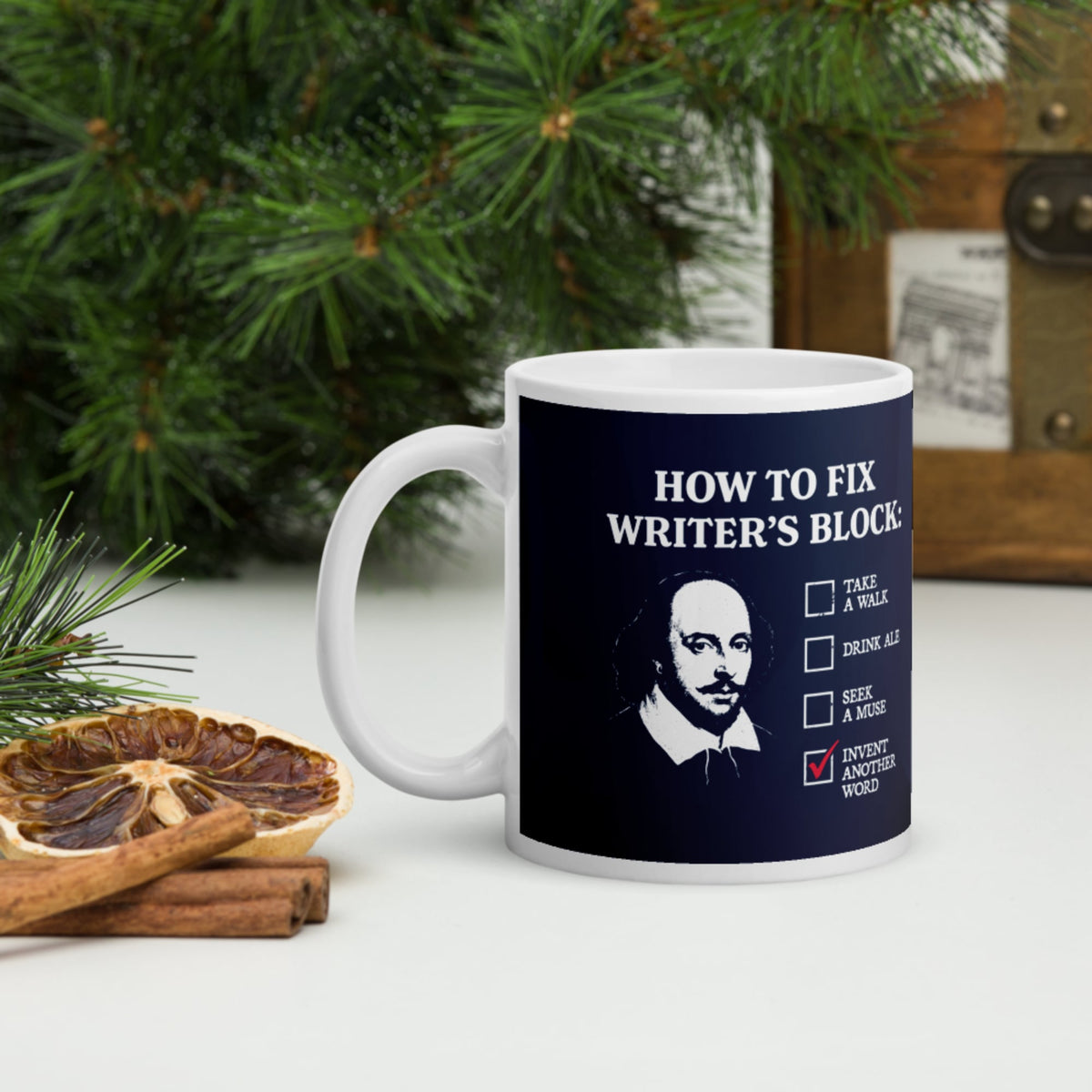 Shakespeare How to Fix Writer's Block Mug - history buff gift by HistoHead