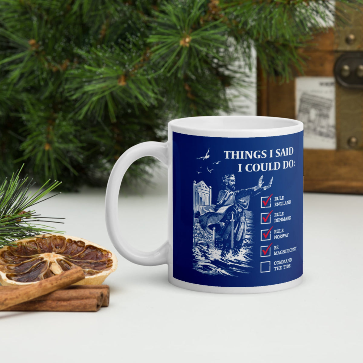 Cnut the Great Commanding the Tide Mug - history buff gift by HistoHead