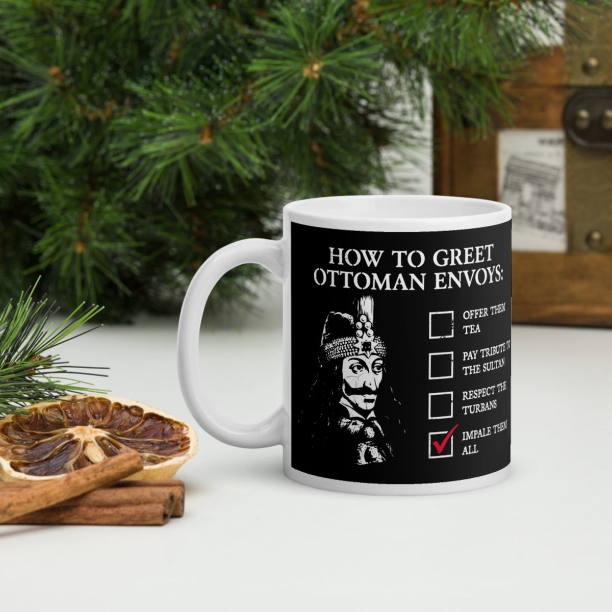 Vlad the Impaler How to Greet Guide Mug - history buff gift by HistoHead