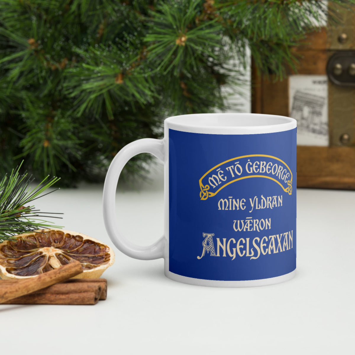 In My Defense My Ancestors Were Anglo-Saxons in Old English Mug - history buff gift by HistoHead