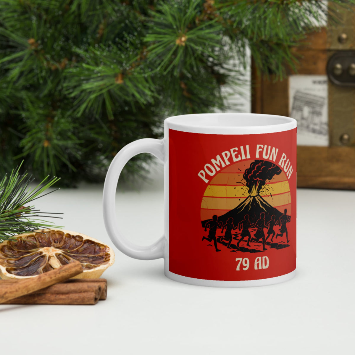Pompeii Fun Run Retro Mug - history buff gift by HistoHead