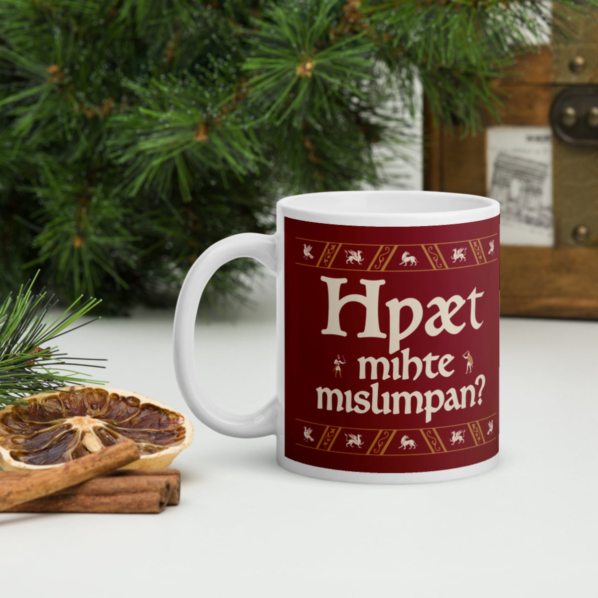 What Could Possibly Go Wrong in Old English (Wynn Version) Mug - history buff gift by HistoHead