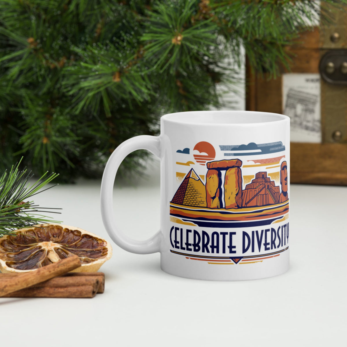 Celebrate Diversity Stone Wonders Mug - history buff gift by HistoHead