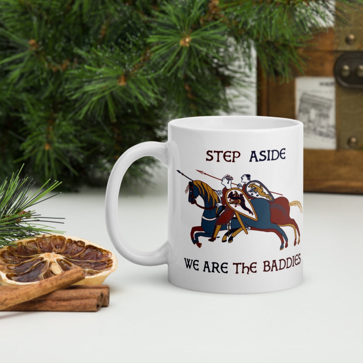 Bayeux Tapestry Step Aside We Are the Baddies Mug - history buff gift by HistoHead