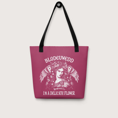 Blodeuwedd Apparently I'm A Delicate Flower Bag - history buff gift by HistoHead