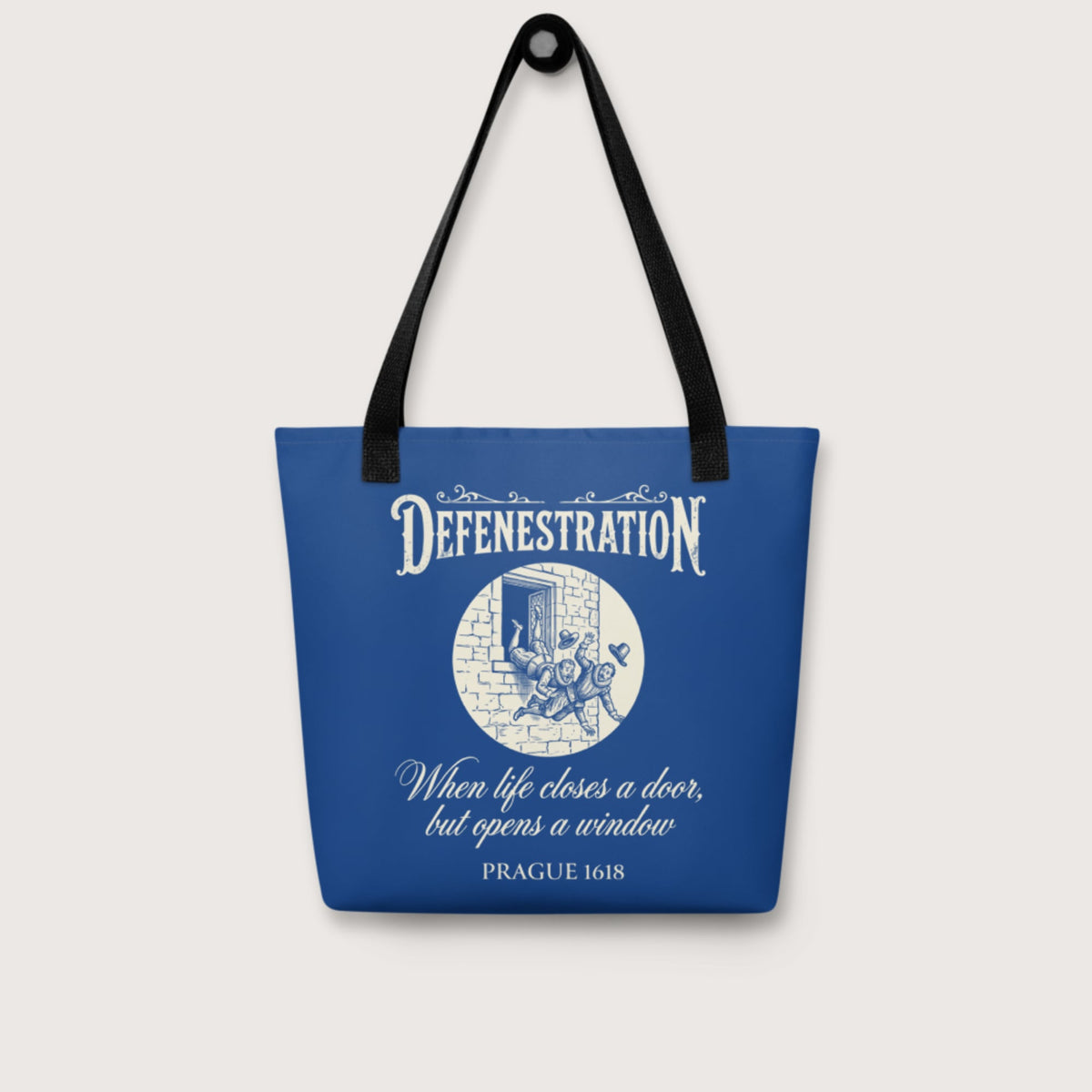 Defenestration When Life Closes A Door But Opens A Window Bag - history buff gift by HistoHead