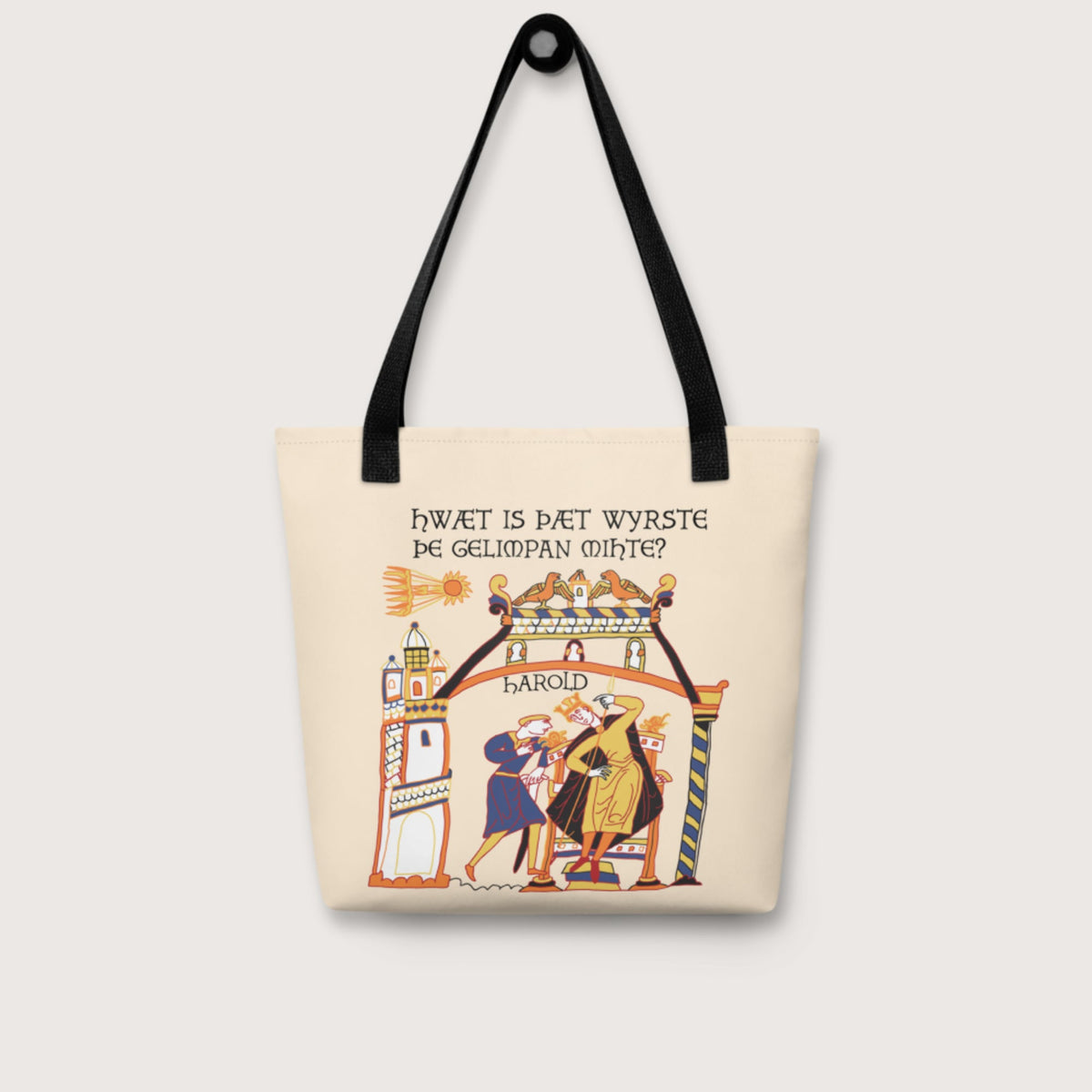 Bayeux Tapestry What's the Worst That Could Happen in Old English Bag - history buff gift by HistoHead