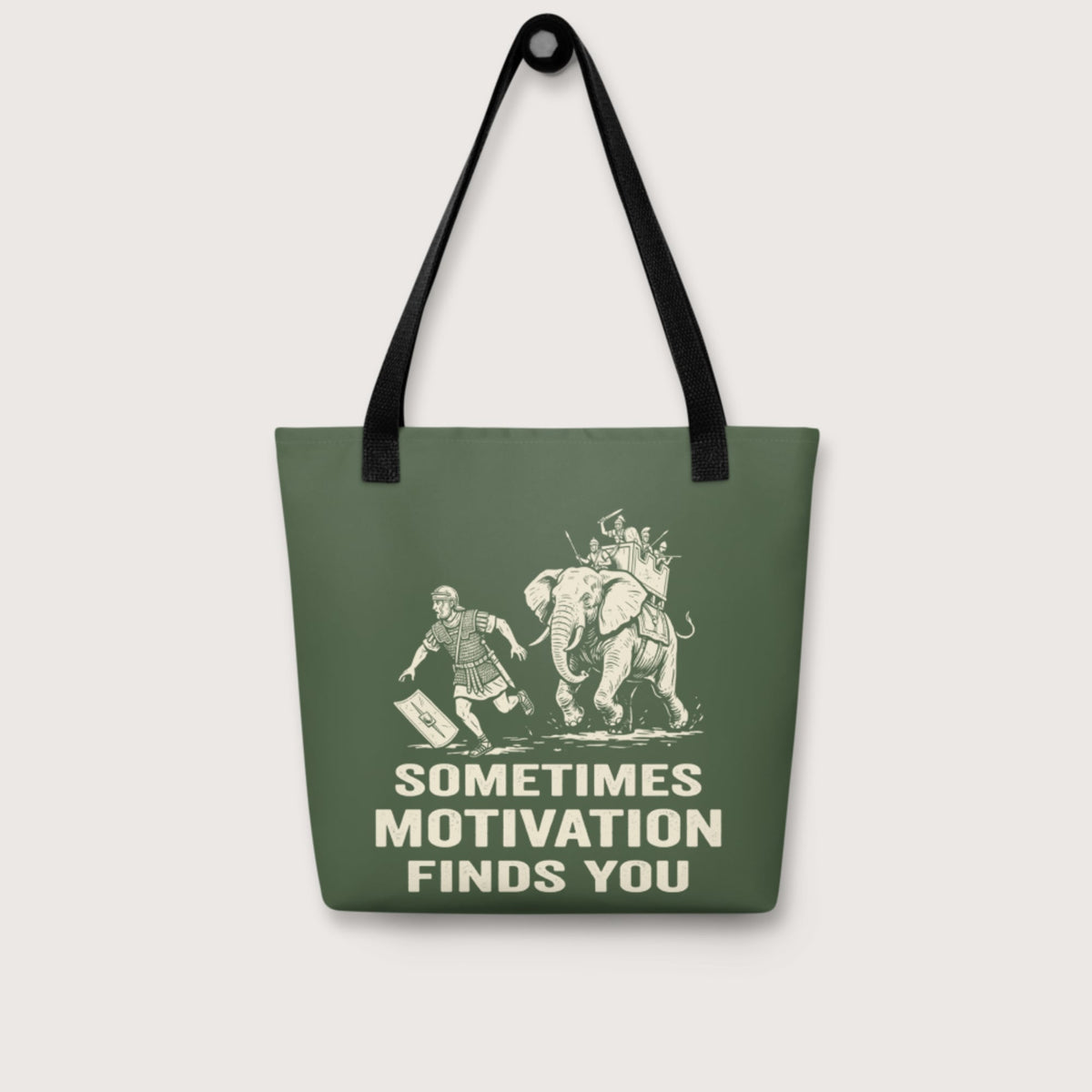 Motivation Finds You War Elephant Edition Bag - history buff gift by HistoHead