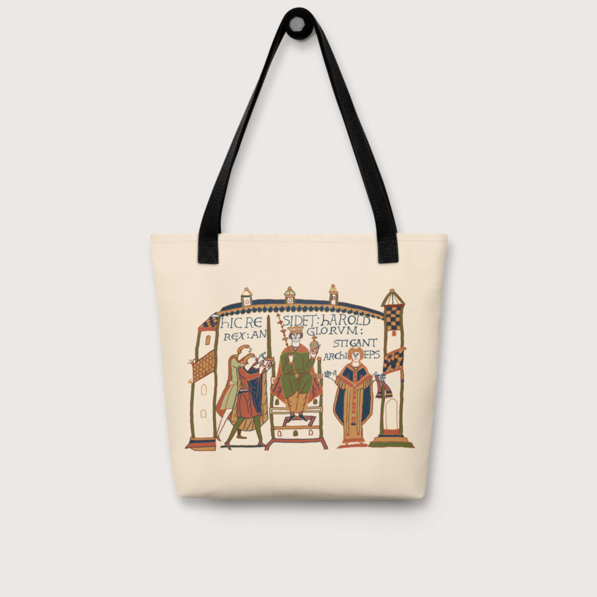 Here Sits Throned Harold King of the English Bayeux Tapestry Bag - history buff gift by HistoHead