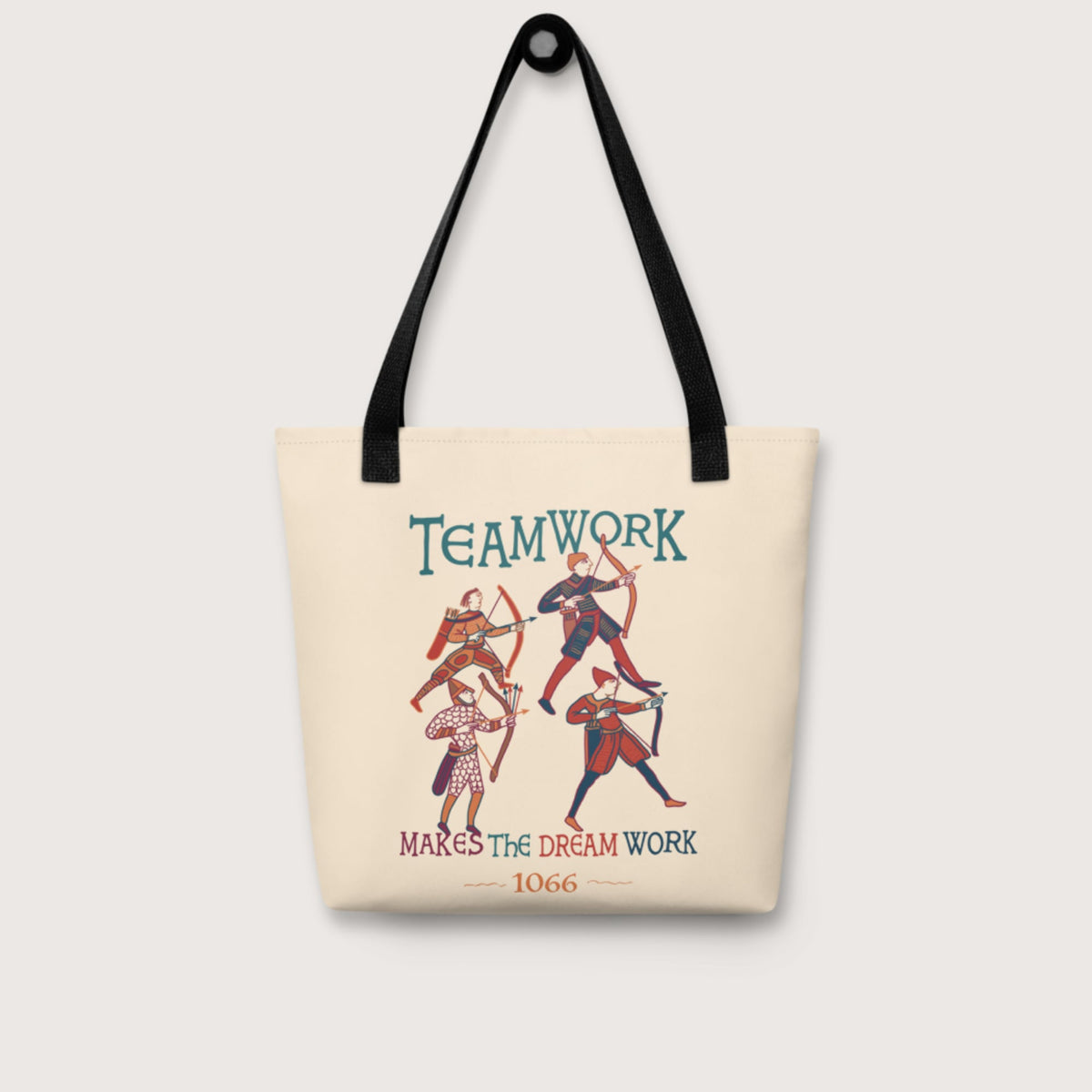 Bayeux Tapestry Teamwork Makes the Dream Work Bag - history buff gift by HistoHead