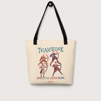 Bayeux Tapestry Teamwork Makes the Dream Work Bag - history buff gift by HistoHead