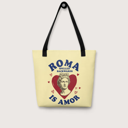 Roma Spelled Backwards Is Amor Bag - history buff gift by HistoHead