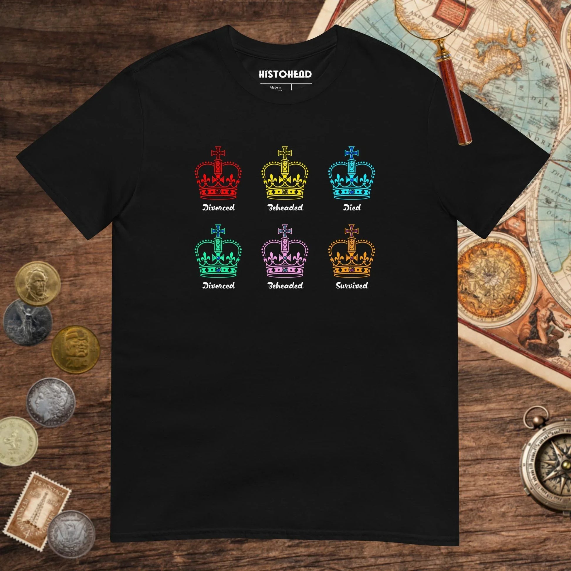 Black Six Queens Tee - history buff gift by HistoHead