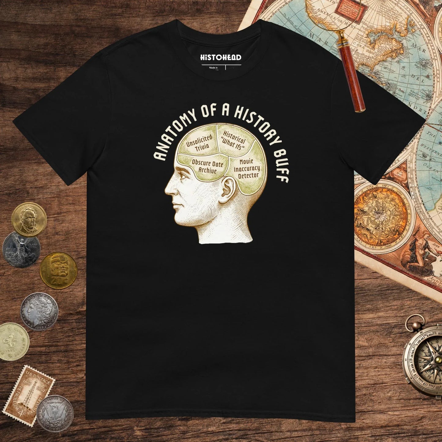 Black Anatomy of a History Buff Tee - history buff gift by HistoHead