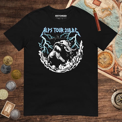 Black Hannibal Alps Tour Tee - history buff gift by HistoHead
