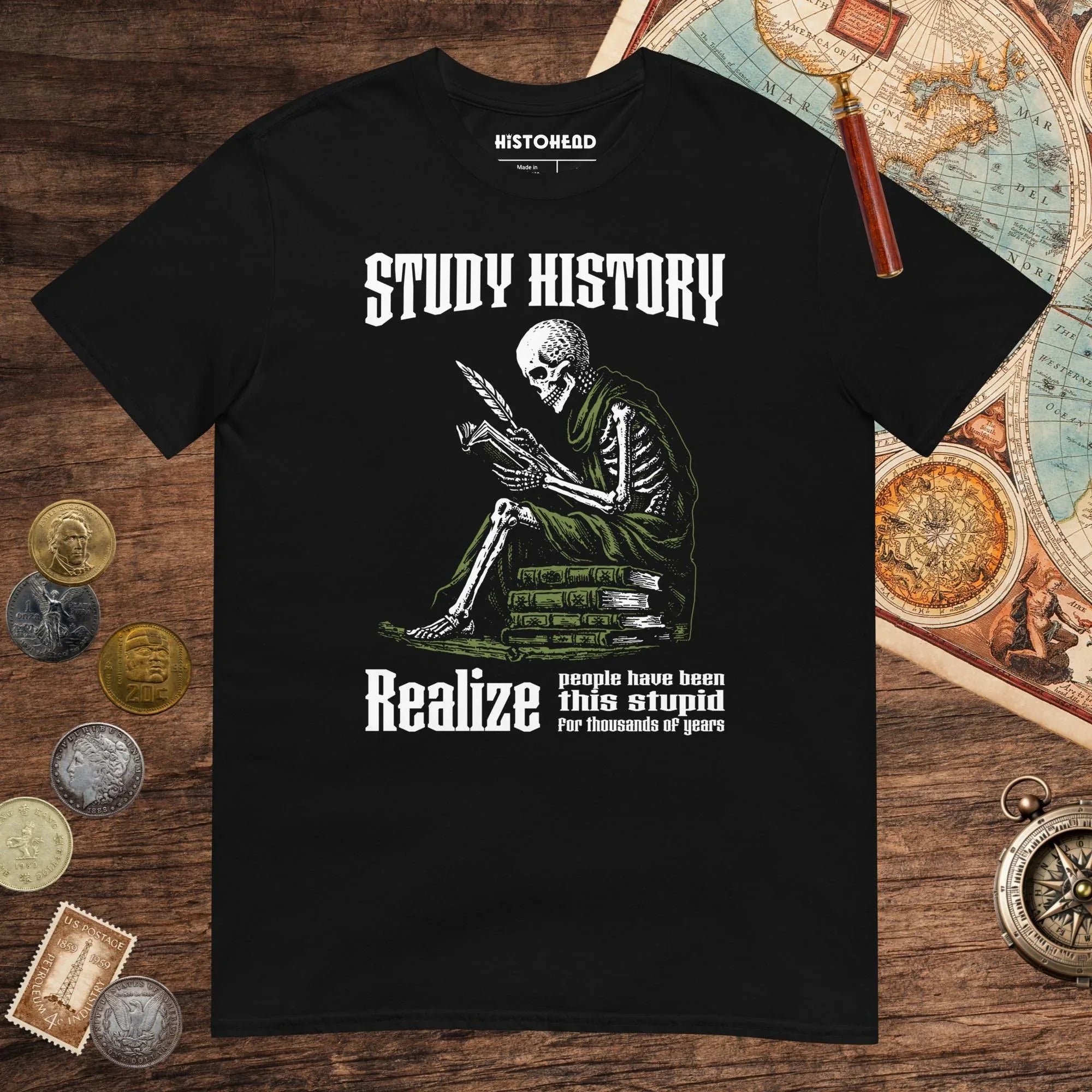 Black Study History Tee - history buff gift by HistoHead