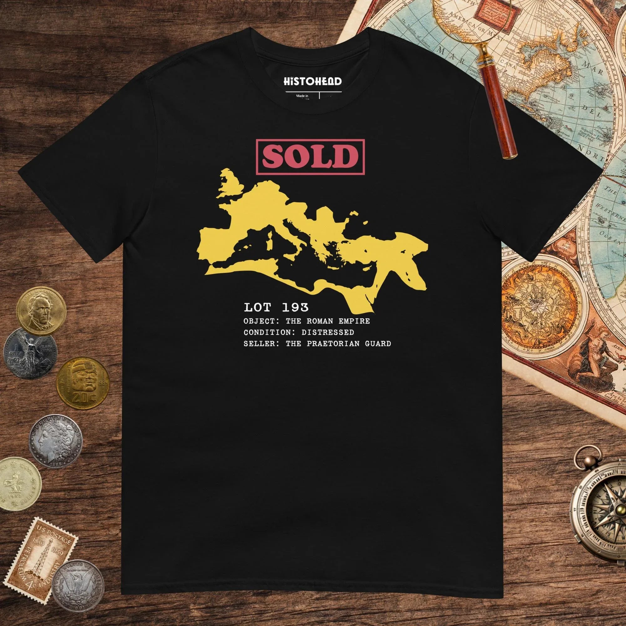 Black Auction of the Roman Empire Tee - history buff gift by HistoHead