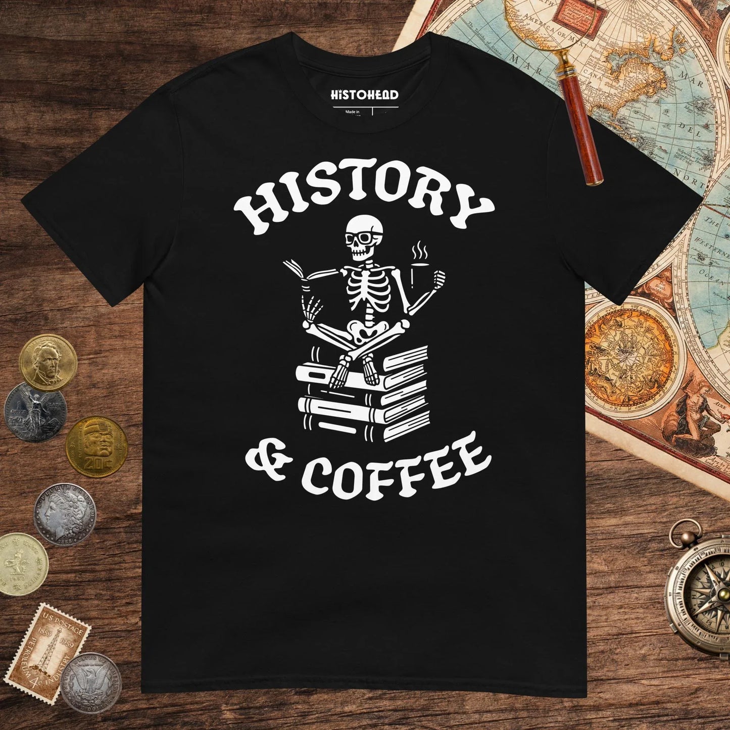 Black History & Coffee Tee - history buff gift by HistoHead