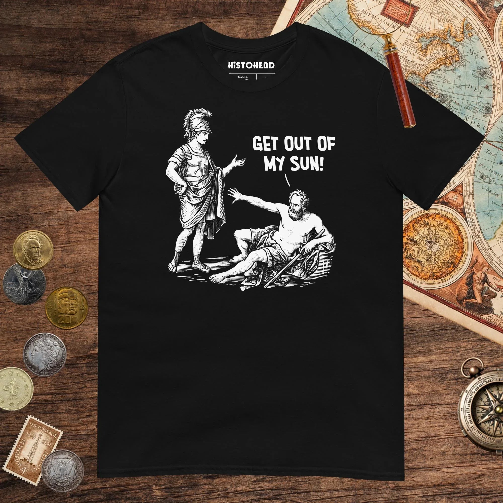 Black Diogenes: Get Out of My Sun Tee - history buff gift by HistoHead