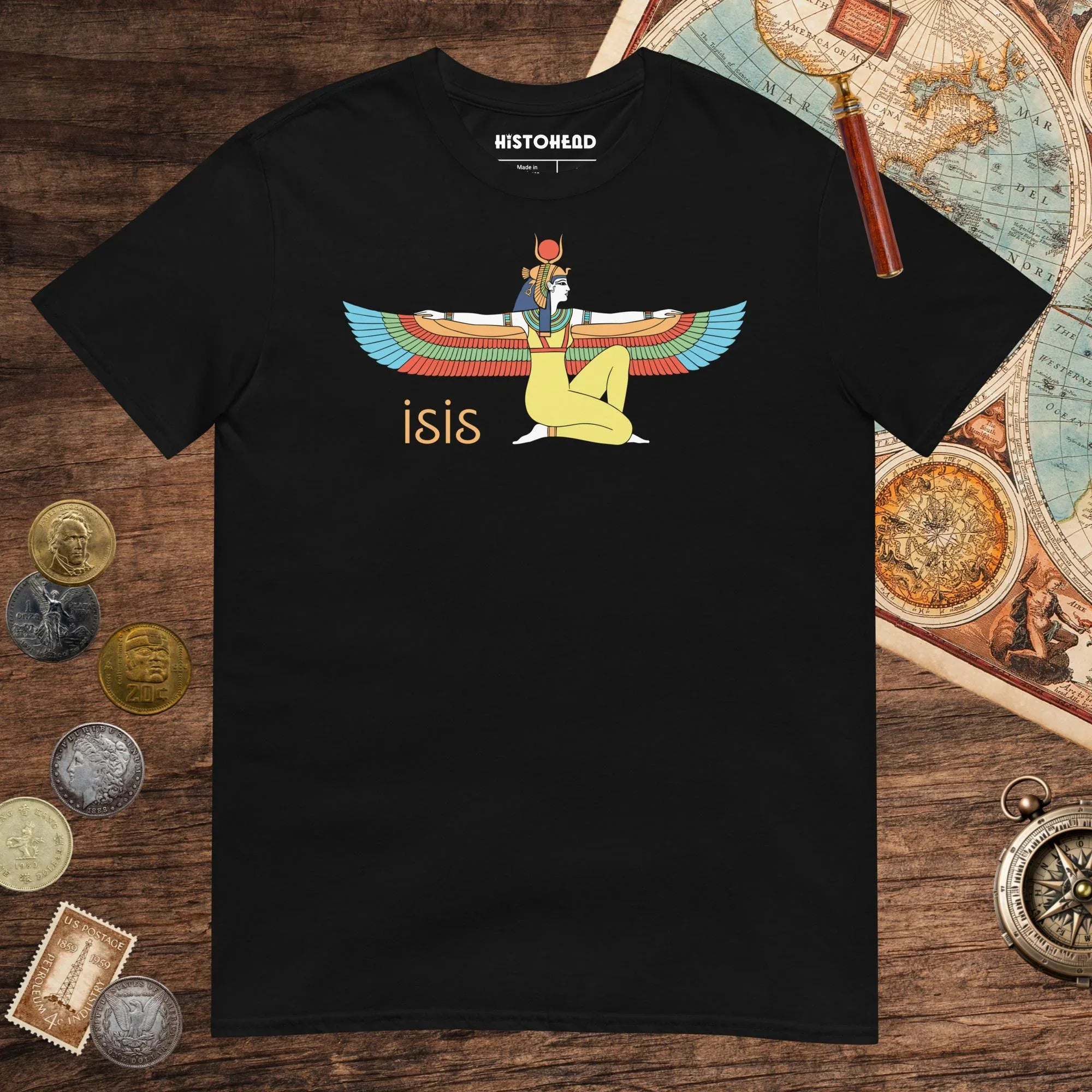 Black Egyptian Goddess Isis Tee - history buff gift by HistoHead