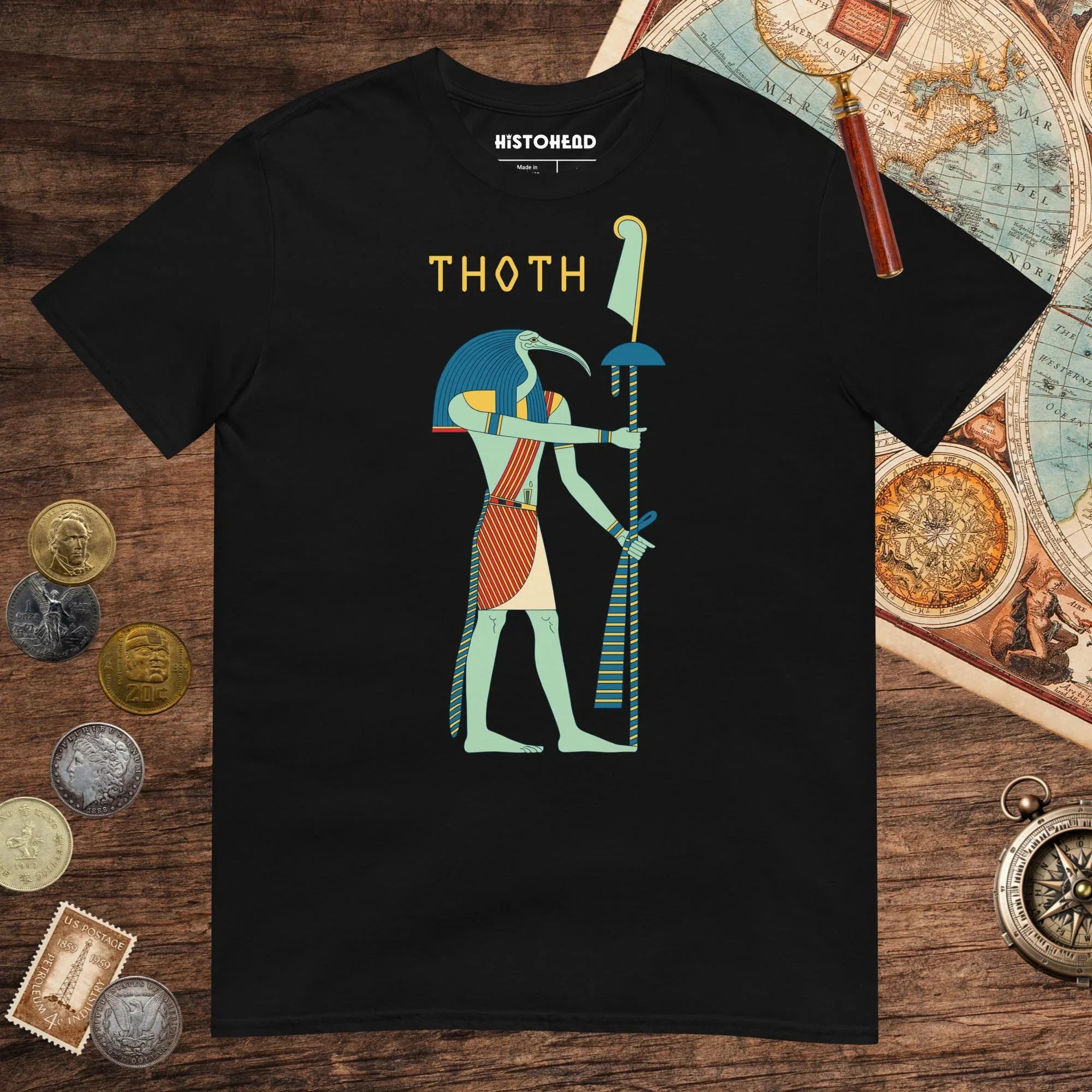 Black Egyptian God Thoth Tee - history buff gift by HistoHead
